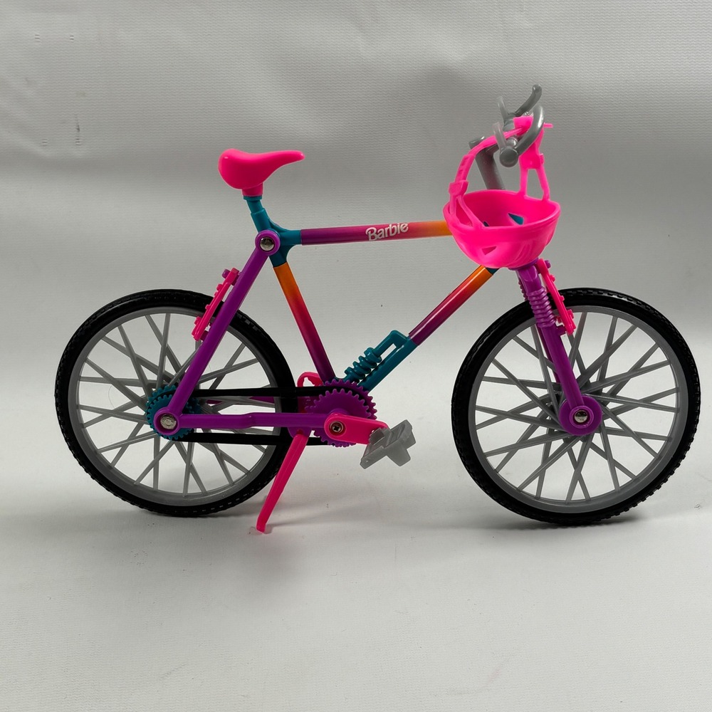 Barbie Biking Fun Mountain Bike Pink Purple Blue Bicycle Helmet Vintage 1995